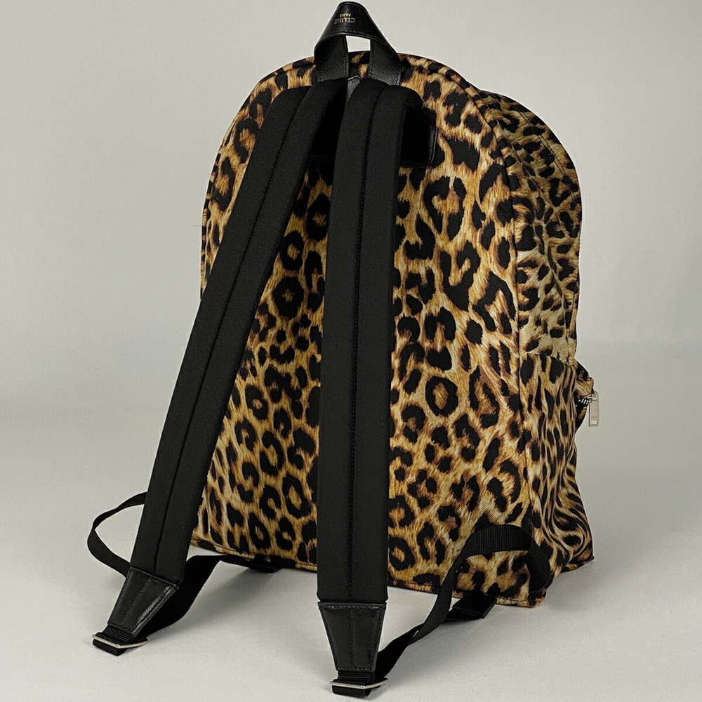 Celine Leopard Print Nylon Backpack Brown Black - image 2